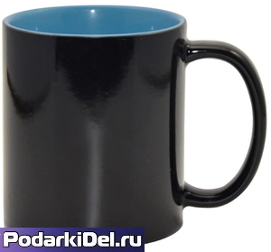 Кружка ХАМЕЛЕОН (матовая чёрная, внутри ГОЛУБАЯ) Кружка ХАМЕЛЕОН (матовая чёрная, внутри ГОЛУБАЯ)