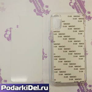 Чехол пластиковый IPhone X прозрачный (вставка под сублимацию)
