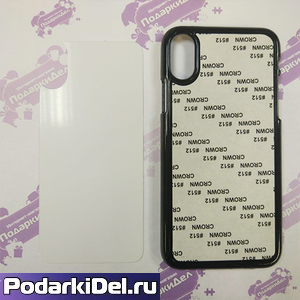 Чехол пластиковый IPhone X черный (вставка под сублимацию) Чехол пластиковый IPhone X черный (вставка под сублимацию)