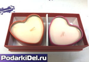 Подарочный набор из двух свечей в футляре для сублимации Подарочный набор из двух свечей в футляре для сублимации