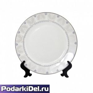 Тарелка белая d-20см каемка с рисунком Пальмовая ветвь Тарелка белая d-20см каемка с рисунком Пальмовая ветвь
