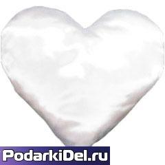Подушка 38х38см белая (в виде СЕРДЦА) 