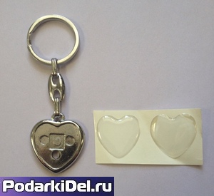 Брелок "СЕРДЦЕ" (металл, кольцо, симпатичное)+ 2 ЛИНЗЫ   