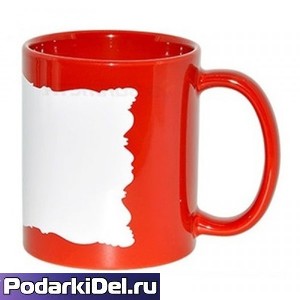 Кружка полноцвет КРАСНАЯ (рельефная белая зона под нанесение) Кружка полноцвет КРАСНАЯ (рельефная белая зона под нанесение)