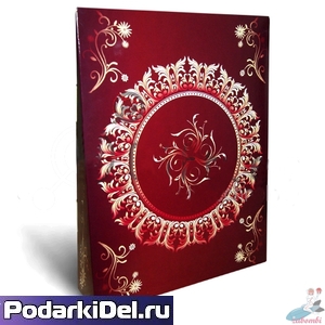 Коробка подарочная для ФУТБОЛКИ "Бордовый винтаж" 