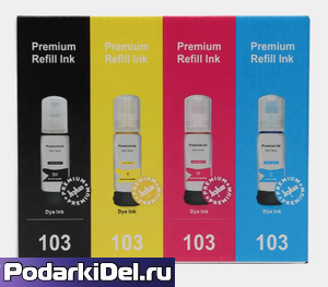 Чернила для Epson 103 для Epson L1110, L3100, L3110, L3150, L3151, L3160 4 цвета по 70мл Чернила для Epson 103 для Epson L1110, L3100, L3110, L3150, L3151, L3160 4 цвета по 70мл
