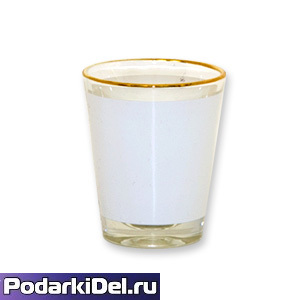 Рюмка стеклянная низкая (золотая каемка) h-6.2см, 