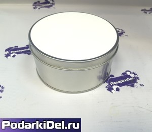 Шкатулка металличкская в форме круга для сублимации