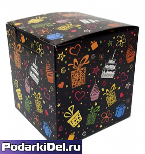 Коробка подарочная для КРУЖКИ "С днем рождения"