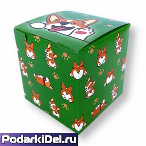 Коробка подарочная для КРУЖКИ "Корги"