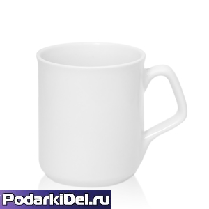 Кружка белая НИЗКАЯ с закругленной каемкой и треугольной ручкой Кружка белая НИЗКАЯ с закругленной каемкой и треугольной ручкой