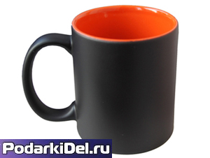 Кружка ХАМЕЛЕОН (чёрная, внутри ОРАНЖЕВАЯ) Кружка ХАМЕЛЕОН (чёрная, внутри ОРАНЖЕВАЯ)