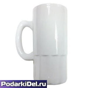 Кружка ПИВНАЯ керамическая высокая БЕЛАЯ