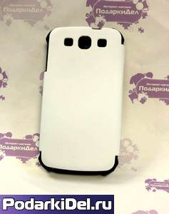 Чехол пр/ударный Samsung Galaxy S3 i9300 белый мат. пластик с черным силик. бамп (для 3D-машины вак.