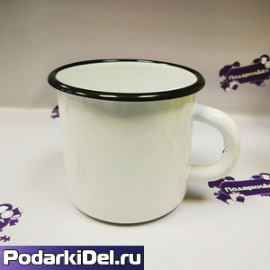 Кружка белая эмалированная
