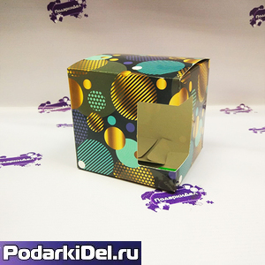Коробка подарочная для КРУЖКИ с окном "Синие шары"