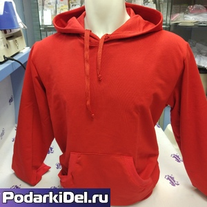 Толстовка (с начесом) с капюшоном КРАСНАЯ Толстовка (с начесом) с капюшоном КРАСНАЯ