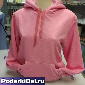 Толстовка (без начеса) с капюшоном РОЗОВАЯ Толстовка (без начеса) с капюшоном РОЗОВАЯ