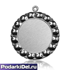 Медаль M795 "серебро" 65мм (+вкладыш 45мм) без ленты Медаль M795 "серебро" 65мм (+вкладыш 45мм) без ленты
