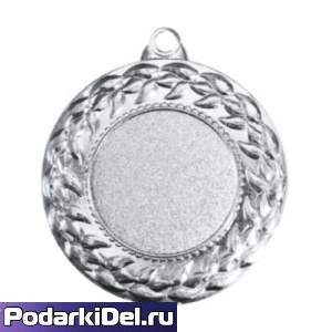 Медаль M457 "серебро" 45мм (+вкладыш 25мм) без ленты Медаль M457 "серебро" 45мм (+вкладыш 25мм) без ленты