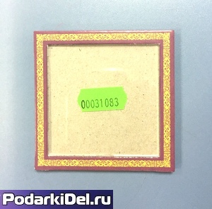Картонный магнит "Узор, фиолетовый фон" (73х73мм) 