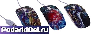 Мышь компьютерная USB (синяя)  