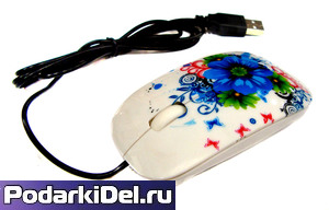 Мышь компьютерная USB (белая)