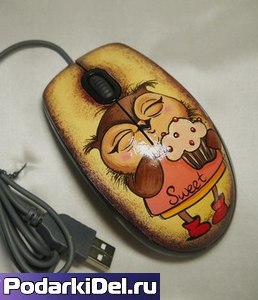 Мышь компьютерная USB (красная) 