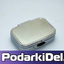 Таблетница (шкатулка для пилюль и таблеток) ПРЯМОУГОЛЬНАЯ 3*4,5см 