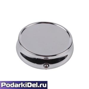 Таблетница + линза круглая 5см без зеркала Серебро Таблетница + линза круглая 5см без зеркала Серебро